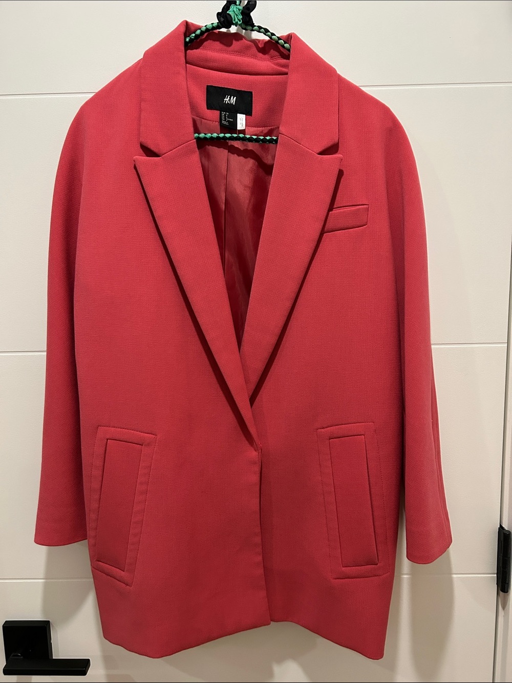 H&M Women's Coral-Pink Tailored Blazer Jacket